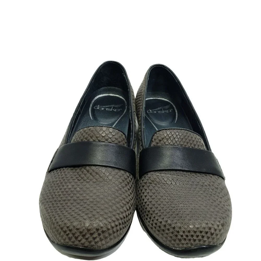 Dansko Loafers Oksana Marseille Casual Walking Shoes Snakeskin Print Size 37 6.5